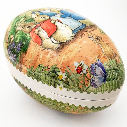 7" Peter Rabbit Papier Mache Easter Egg Container ~ Germany